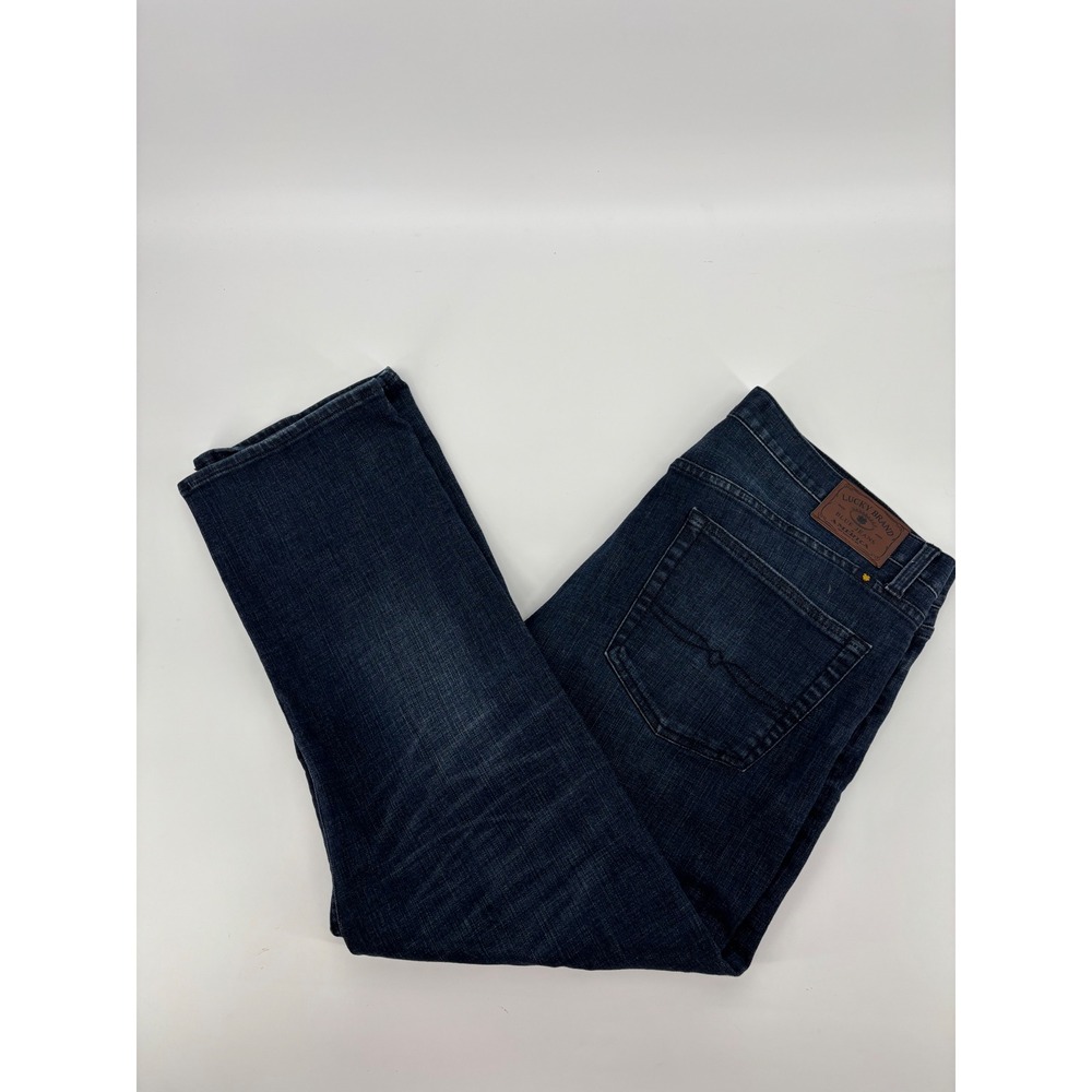 Lucky Brand 363 Vintage Straight Jeans Mens 38x30 Dark Wash Blue Denim Pants